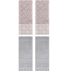 REGALWOVEN 4 Pcs Geometry  Absorbent Soft Decorative Bathroom Hand Towels - 1 of 4