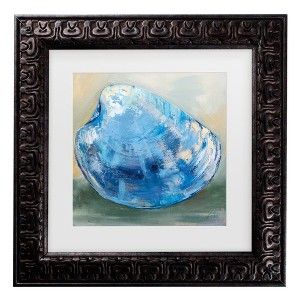 Trademark Fine Art - Jeanette Vertentes Beach Comber Dark Blue Matted Framed Art - 1 of 4