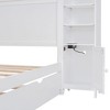 NicBex Full Size Wooden Storage Bed, Modern Platform Bed Frame with Twin Size Trundle, Shelves, Sockets and Cabinets for Bedroom - 3 of 4