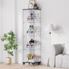 APRILSOUL65.10"4 Tier Glass Display Cabinet, Single Door Glass Cabinet with Lock and Wheels - 2 of 4