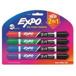 EXPO 2-in-1 Dry Erase Markers 5 Assorted Colors Medium 4/Pack 1944655