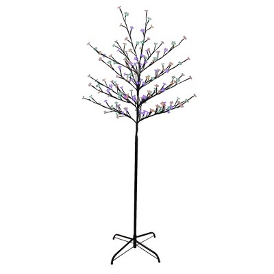 Northlight 6' Pre-Lit Cherry Blossom Flower Artificial Tree - Multicolor LED Lights