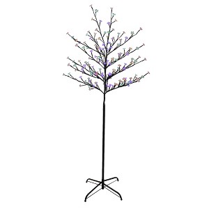 Northlight 6' Pre-Lit Cherry Blossom Flower Artificial Tree - Multicolor LED Lights - 1 of 4