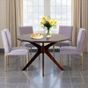MAYEERTY 31.5" Small Round Dining Tulip Table, Wood Top, Metal Base, Seats 2-4, Black - 2 of 4