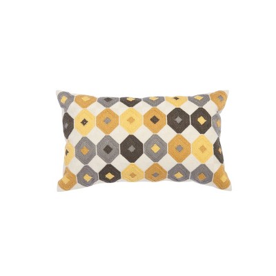 12"x20" Oversize Hazelnut Geometric Lumbar Throw Pillow - Sure Fit