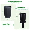 Self Watering Planters Set of 2, 14.5/23/31 Inch Tall Fluted Pots with Water Level Monitor, Marble Finish Planters for Patio, Office & Living Room - 3 of 4