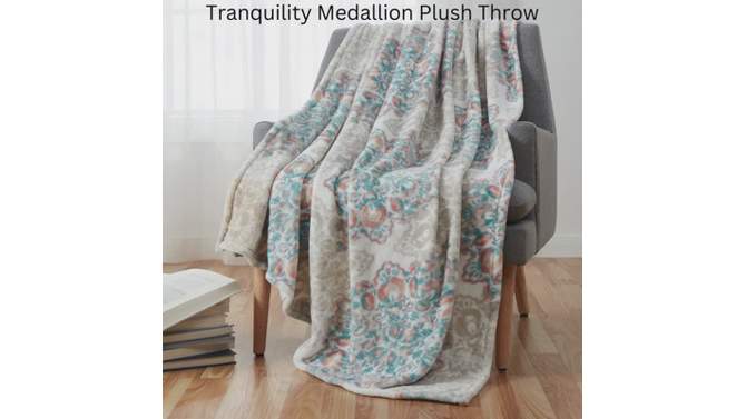 50&#34;x70&#34; Oversized Tranquility Medallion Plush Throw Blanket - VCNY Home, 2 of 7, play video