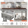 KTMBDW Traditional Wood Semi-Circle Sofa Table with 4 Drawers, Curved Console Table for Living Room, Antique Grey - 4 of 4