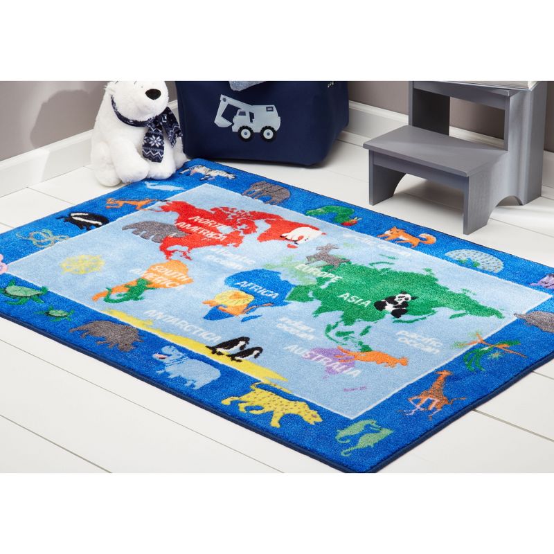 Eric Carle World Map Area Kids&#39; Rug (6&#39;6&#34;x9&#39;5&#34;) - Home Dynamix, 3 of 11