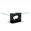 CAVINAS Coffee Tables for Living Room Modern Rectangular Transparent Tempered Glass Coffee Table with Black MDF Legs for Dining Room - 2 of 4