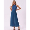 INSPIRE CHIC Women's Sleeveless Halter Neck Elegant Wedding Cocktail Dressy Jumpsuits - 4 of 4