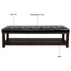 Okak Modern 2-Tier Rivet Design Ottoman Bench with Open Storage Shelf,Upholstered Storage Ottoman for Bedroom,Entrance - 4 of 4