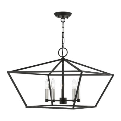Livex Lighting Devone 5 - Light Chandelier in  Black/Brushed Nickel