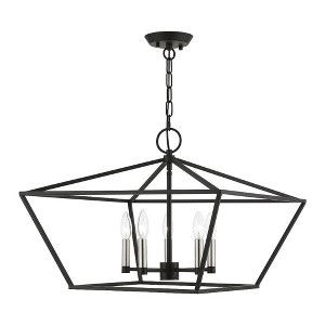 Livex Lighting Devone 5 - Light Chandelier in  Black/Brushed Nickel - 1 of 4