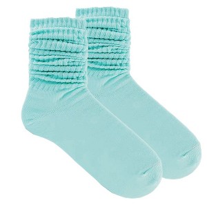 Mint Blue Slouch Socks the Sock Panda (Women's Sizes, Adult Medium) - Lightweight - 1 of 3