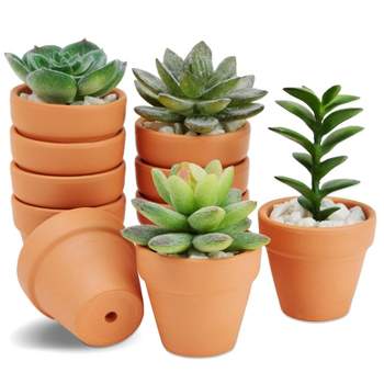 Juvale 10-Pack 2-Inch Mini Terracotta Pots with Drainage Holes for Succulents, Plants, Herbs, and Flowers, Small Clay Pot Planters