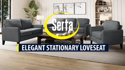 Serta Wapello Loveseat Charcoal: Upholstered 2-Seater, Polyester