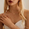 Dainty Gold Cross Necklace for Women, 14K Gold Plated Small Pendant Choker SL Cross - 3 of 4