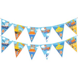 Treasures Gifted Blippi Birthday Banner Pennant Vehicle - Blippi Party Supplies - 1 Pack - 1 of 1