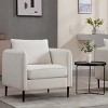 Mid-Century Velvet Accent Chair with Pillow and Metal Legs,Modern Comfy Armchair for Living Room or Home Office-Cuddlewood - 4 of 4