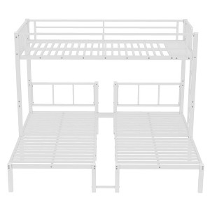 Bellemave Metal Twin Over Twin Over Twin Bunk Beds for 3 Kids, Heavy Duty Triple Bunk Bed with Built-in Desk,White - 1 of 4