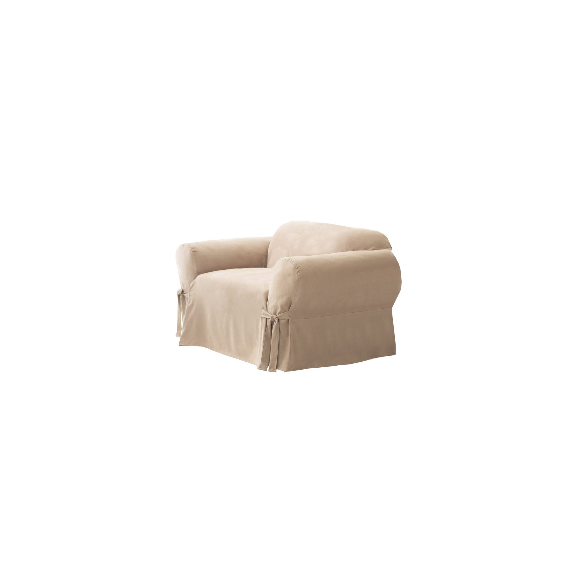 Soft Suede Chair Slipcover Taupe - Sure Fit, Brown
