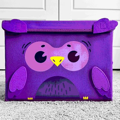 QUOKKA Fabric Toy Storage Box for Kids - Owl | XL | XXL - Foldable Toy Storage Bin