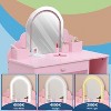 Kids Vanity with Mirror & Stool, Kids Makeup, Little Girls Vanity with Storage Drawer & Shelves for Girls 3-9 - 3 of 4