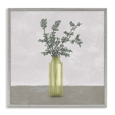 Stupell Industries Plant in Vase Neutral Grey Design, 24" x 24"