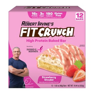 FITCRUNCH Strawberry Strudel Baked Snack Bars - 16g Protein - 12ct/19.44oz - 1 of 4