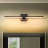 Rennnsan Kyrvyn 24"W Hardwired Linear Aluminum Modern LED Dimmable Wall Sconce in Black - 2 of 4