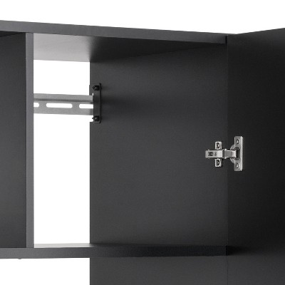 Prepac Black Large Adjustable Shelving Storage Cabinet