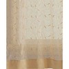 Kate Aurora Complete 4 Piece Linen Leaf Embroidered Complete Kitchen Curtain Set - 2 of 2