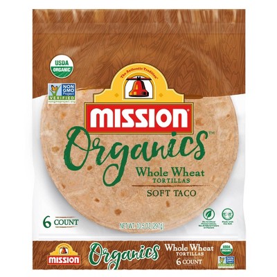 Mission Taco Size Organic Whole Wheat Tortillas - 10.5oz/6ct