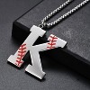 Baseball Necklace for Men Boys,Initial A-Z Letter Baseball Jewelry Pendant Baseball Gifts for Boys Boyfriend Coach Dad - 4 of 4