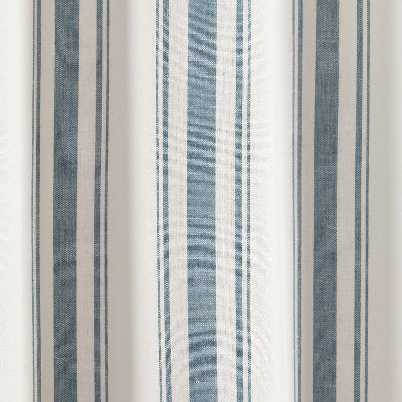 Farmhouse Stripe Yarn Dyed Eco-Friendly Recycled Cotton Window Curtain Panels Blue 42X63 Set, 3 of 6