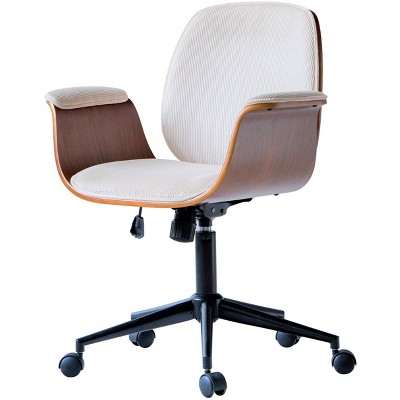 Nordlys Wood and Corduroy Adjustable Office Chair Modern Design Style Upholstery Bedroom