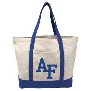 U.S. Air Force Academy Fighting Falcons Primary Logo Canvas Tote Bag With External Pocket, Reusable Shoulder Bag for Shopping, School, Beach, Royal - 1 of 4