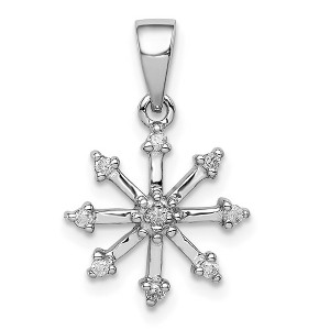 Black Bow Jewelry Rhodium Diamond Snowflake Pendant in Sterling Silver - 1 of 4
