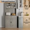 70.9" Tall Kitchen Pantry Cabinet, Wood Cupboard Storage Cabinet with Microwave Stand, Freestanding Hutch Cabinet, Coffee Bar Cabinet - 4 of 4