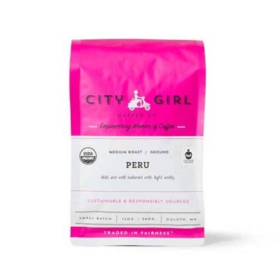 City Girl Coffee Organic Peru Café Femenino Medium Roast Whole Bean Coffee - 12oz