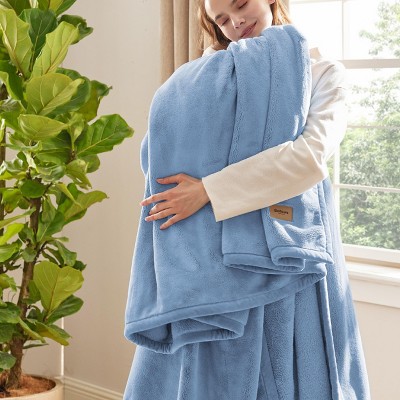 Cozy Comfort Fleece Blankets Queen, Soft & Thick, Heavy 500Gsm Anti-Static Design, Ideal for Couch & Sofa, Cream, 90x90 inch