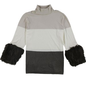 Alfani Womens Faux-Fur Cuff Pullover Sweater - 1 of 1