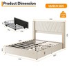 Queen Size Velvet Upholstered Platform Bed Frame ¨C 4 Storage Drawers, RGB LED Lights & Wingback Headboard, No Box Spring Needed - 4 of 4