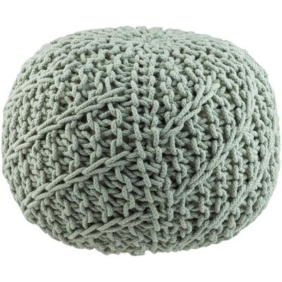 Livabliss Malmo 14"H x 20"W x 20"D Texture Mint Pouf