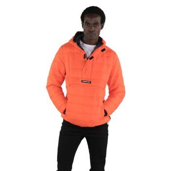 Members Only Mens Pullover Half Zip Puffer Jacket with Hood