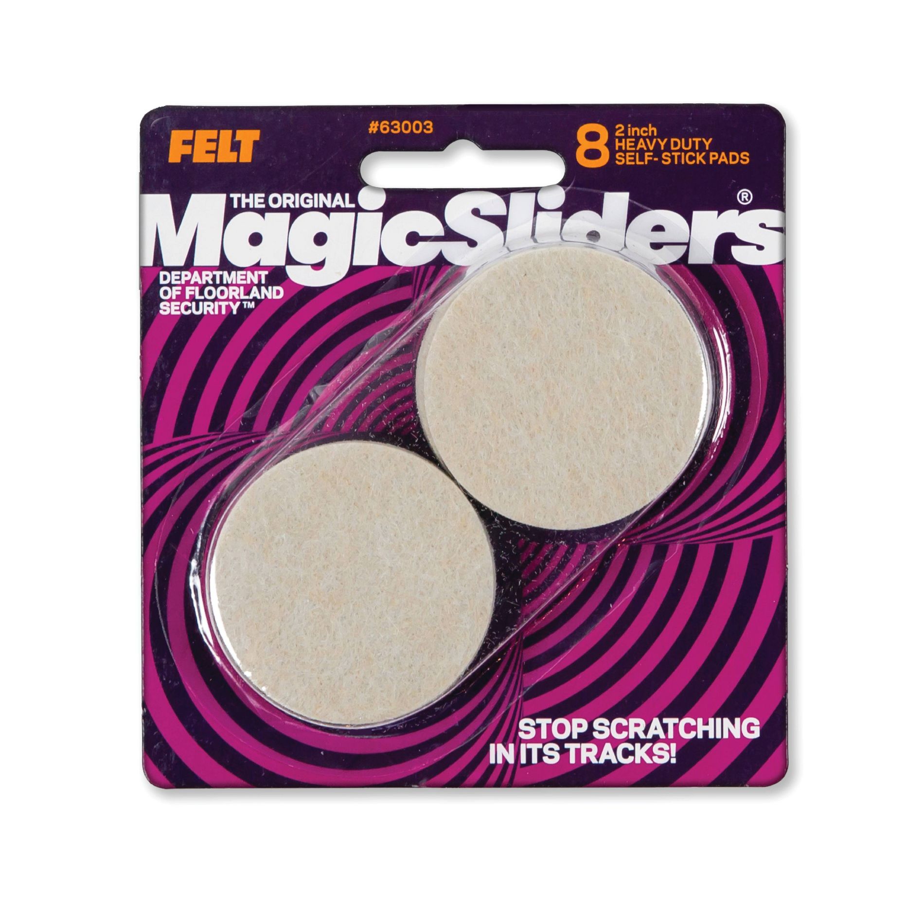 Magic Sliders 8pk 2" Round HD Self-Stick Pads Oatmeal