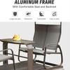 DOMETOUR 4-Seat Outdoor Glider Benches with Canopy, Retro Metal Glider Chair with Aluminum Frame, Patio Swing Chair for Outside,Garden,Lawn - 3 of 4