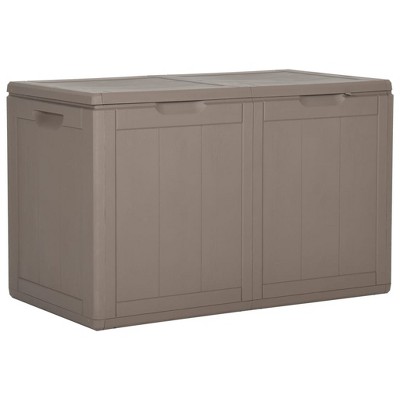 VidaXL Patio Storage Box 47.6 gal Brown PP Rattan