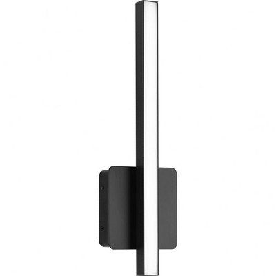 Progress Lighting Phase 4 1-Light LED Linear Vanity Light, Matte Black, Rectangular Acrylic Shade